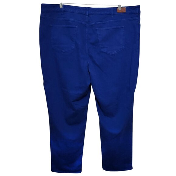 Lands' End Cobalt Blue Mid Rise Straight Leg Jeans Size 26W - Picture 2 of 6